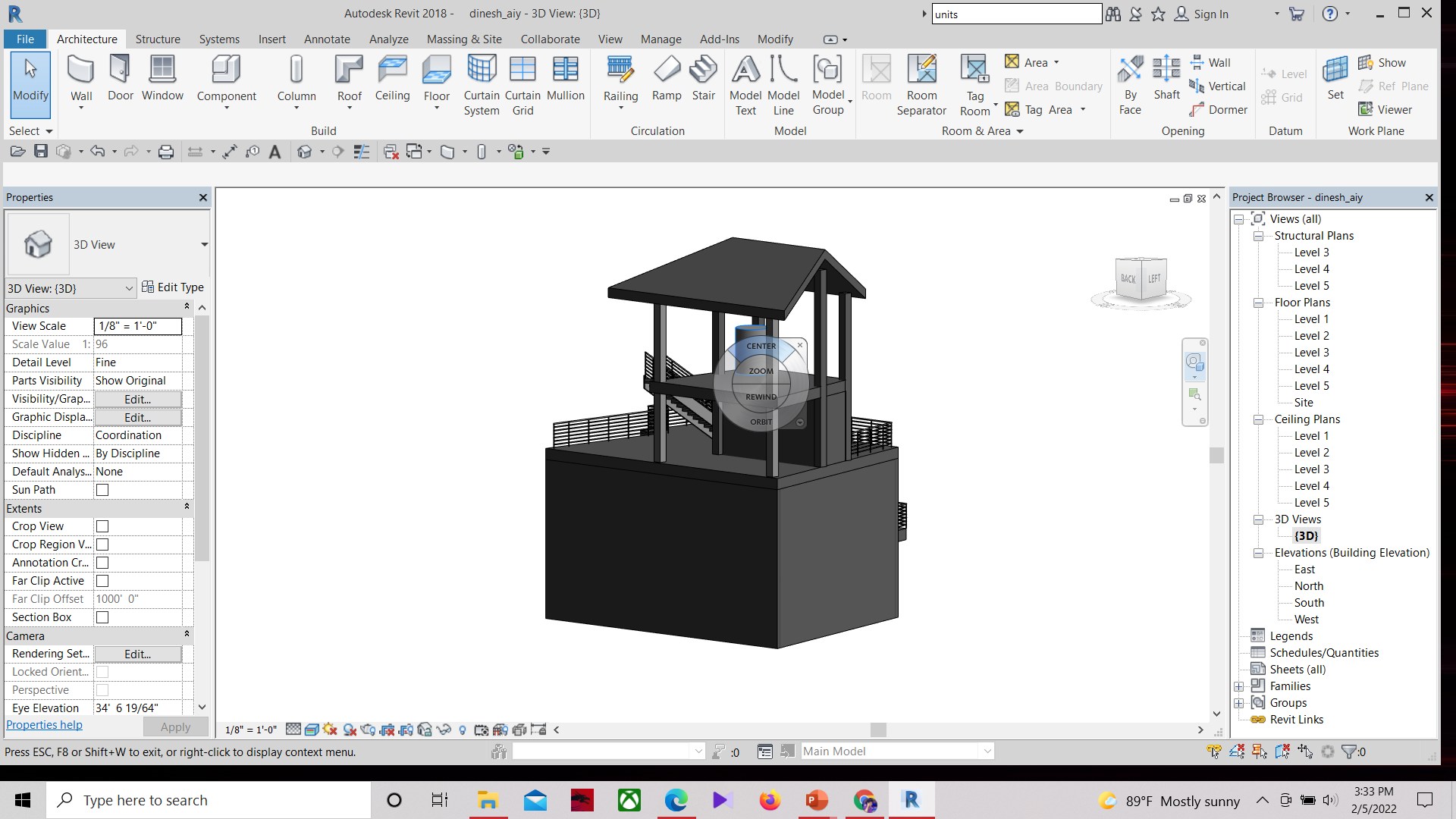 Autodesk Revit model of an industrial support structure